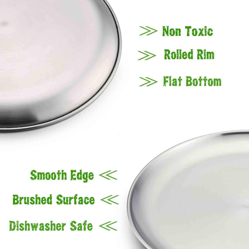 TeamFar Pizza Pan, 10 inch Pizza Pans Pizza Tray Stainless Steel for Oven Baking, Non Toxic & Healthy, Heavy Duty & Dishwasher Safe - Set of 4 - Image 3